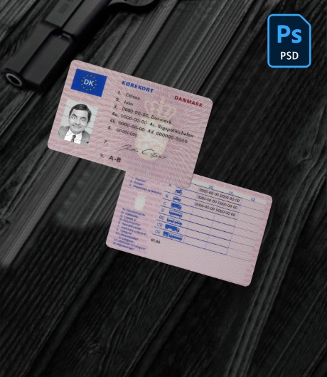Denmark driving license (1997 - 2013) PSD